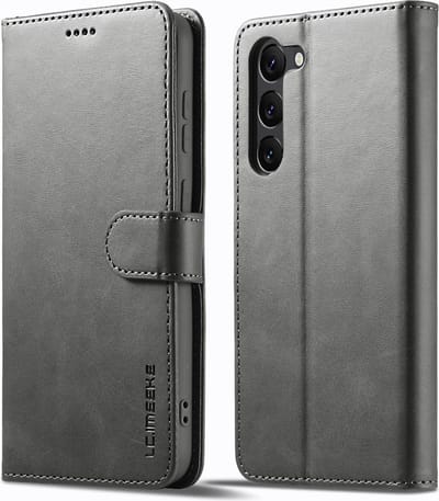 LC.IMEEKE Hoesje - Geschikt voor Samsung Galaxy S24 Hoesje - LC.IMEEKE Luxe Book Case - Grijs