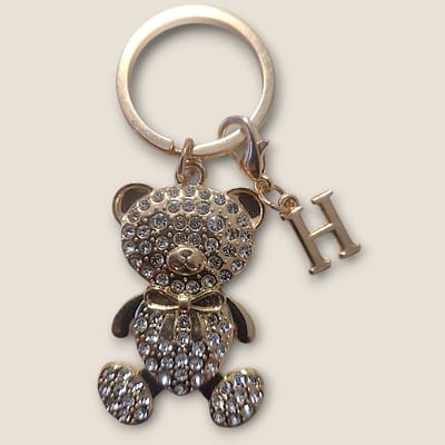 Sleutelhanger Beertje met Letter H - Gepersonaliseerd - Persoonlijk cadeau - Verjaardagscadeau - Kraamcadeau - Persoonlijk geschenk - Tashanger - Sleutelhanger