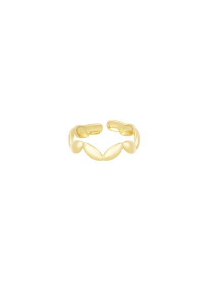 Minimalistische ring golvend - Goudlief.nl - Dames Ring - Verstelbare ring - One size ring - Stainless Steel (verkleurt niet!) - Gouden ring - Kerst - Kerst cadeau - Moederdag - Cadeau voor dames - Valentijn