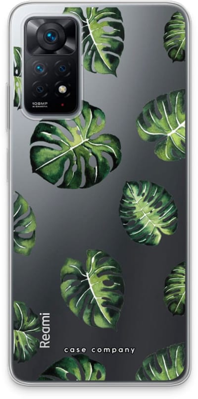 Case Company® - Hoesje geschikt voor Xiaomi Redmi Note 11 Pro hoesje - Tropische bladeren - Soft Cover Telefoonhoesje - Bescherming aan alle Kanten en Schermrand