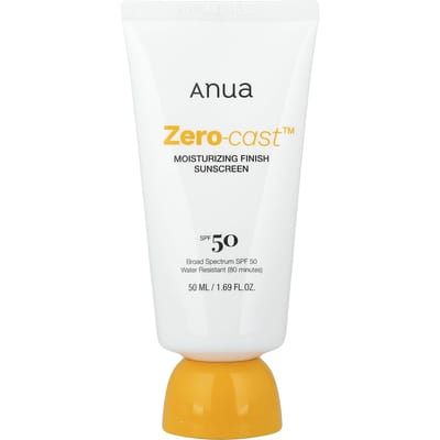 Anua, Zero-Cast™, Hydraterende Finish Zonnebrandcrème, SPF 50, 50ml (1,69 fl oz)