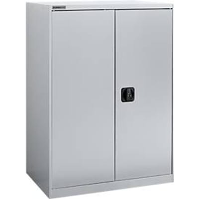 Draaideurkast Schäfer Shop Select MS-i 12408, plaatstaal, B 800 x D 400 x H 1215 mm, 3 OH, wit aluminium, tot 150 kg