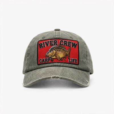River Crew Karper Visserspet Olijfgroen - Vissers Pet - Vis Pet - Vissen - Petten - Pet