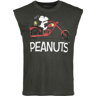 Peanuts Tanktop - Snoopy - Motorbike - XL tot 3XL - voor Mannen - zwart