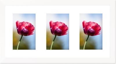 SecaDesign Anima Drieluik Fotolijst - Fotomaat 10x15 cm - Wit