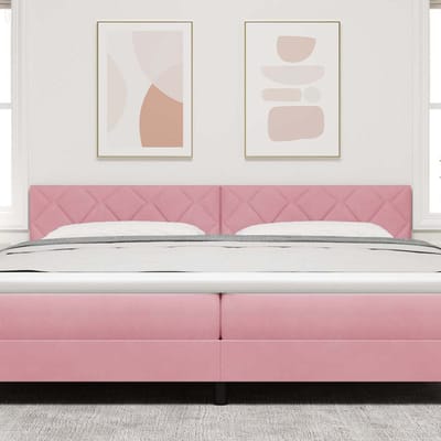 vidaXL - LED - Hoofdbord - Roze - 200 - cm - Fluweel