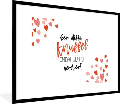 Fotolijst incl. Poster - Beterschap - Quote - Knuffel - 80x60 cm - Posterlijst