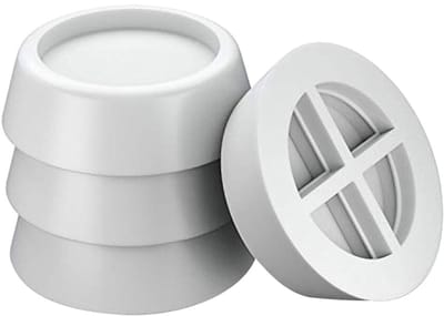 TIKKENS Trillingsdempers Wasmachine/Droogkast - Set van 4 stuks - Trillingsmat - Voetjes Droger - Demper - Anti Vibratie - Antislip Rubber - Wit