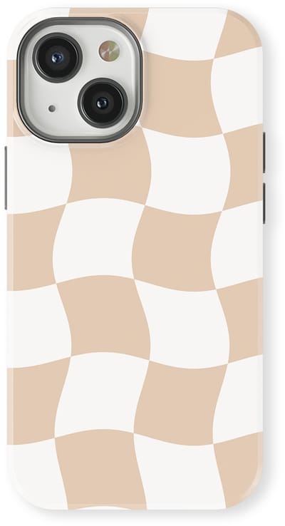 Checkered Warp Hoesje geschikt voor iPhone 13 Mini | Geschikt Voor Mag | Uniek Design Hoesje | Beschermhoes geschikt voor iPhone 13 Mini Linen Grid