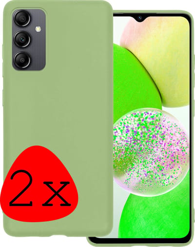 Hoesje 2 Stuks - Geschikt voor Samsung Galaxy A14 - Sterk & Shockproof - Case Siliconen - Back Cover - Telefoon Hoes - Groen