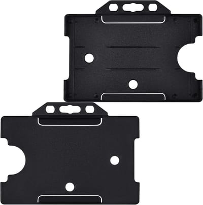 ID-kaarthouder - Kaarthoes Beschermhoes - Identificatie Werkplek - Duimopening Kaartverwijdering - 8.6 x 5.4 cm - Zwart
