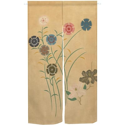 Japanse Noren Deurgordijnen Bloemenplant Restaurant Slaapkamer Scheidingswand Polyester Deuropening Gordijn Keuken Entree Klittenband Half Gemaakt Van Wasbaar Decor W100*H130(CM)-Grommet top&2PCS