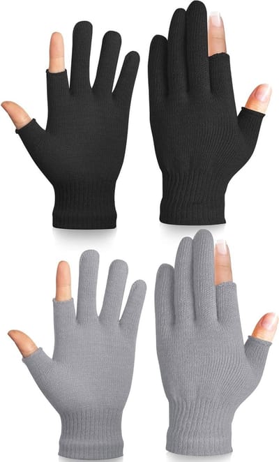 Vingerloze thermische handschoenen voor heren en dames - Warm, rekbaar en gebreid - Perfect voor de winter en outdoor activiteiten
