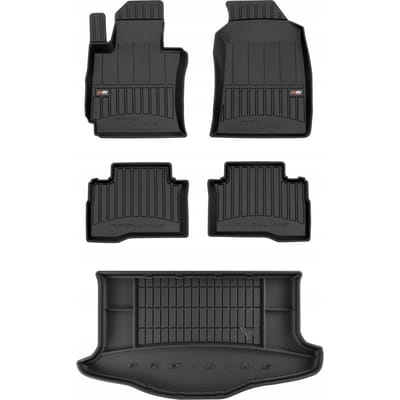 FROGUM ProLine Automatten Set + Kofferbakmat – Perfecte Pasvorm – Duurzaam & Geurloos TPE – SSANGYONG Tivoli 2019- (facelift, bovenste kofferbakniveau)