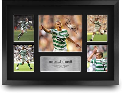 Voetbal Memorabilia - Gesigneerde Foto - Fan Decoratie - A3 Ingelijst - 33x44cm - Zwart