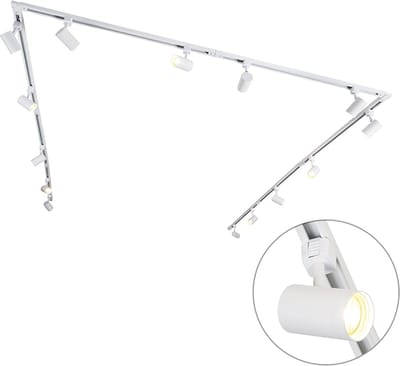 QAZQA jeana - Moderne Spot railsysteem verlichting, railverlichting geschikt voor led - 14 lichts - L 800 cm - Wit - Woonkamer | Slaapkamer | Keuken