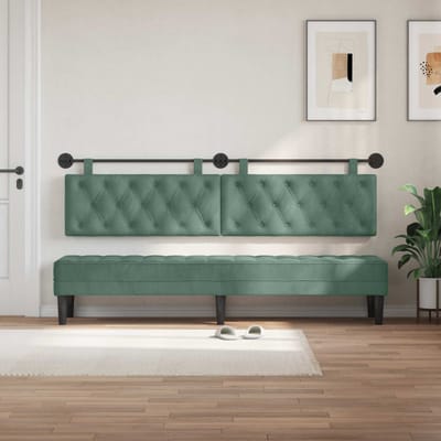 vidaXL - Hangend - hoofdbord - Zeegroen - Fluweel