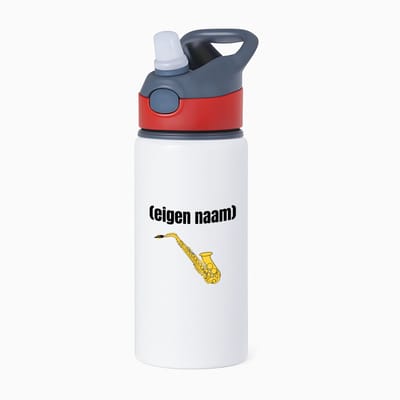 Hacebo® - saxofoon met eigen naam waterfles met rietje rood - Saxofoon - muziek liefhebbers - iemand die houdt van saxofoons - verjaardag - cadeau - kado - geschenk - water fles - 650ML