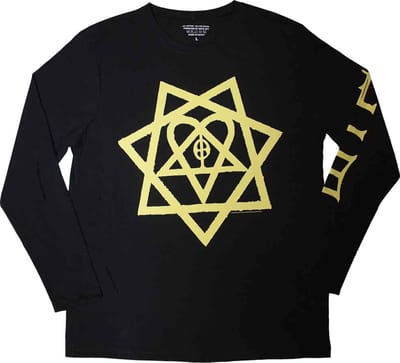 Him - Heartagram Honeycomb Longsleeve shirt - S - Zwart
