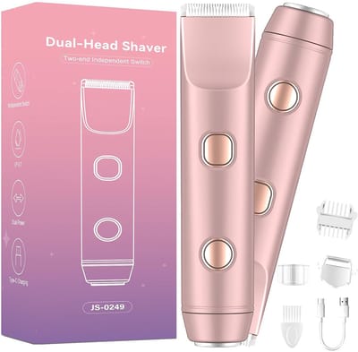 2 in 1 Ladyshave voor Vrouwen - Trimmer voor Vrouwen & Dames - USB Oplaadbaar - Ontharingsapparaat - Roze