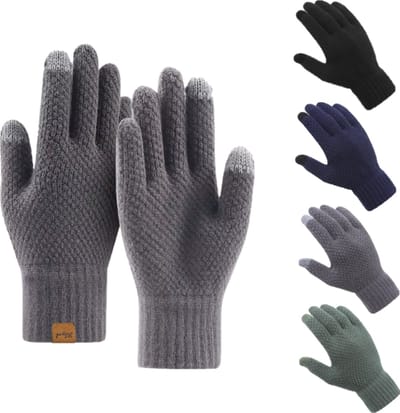 NiSy.nl Handschoenen heren / dames - Touchscreen | Fleece | Winter | Extra Dik | Grijs