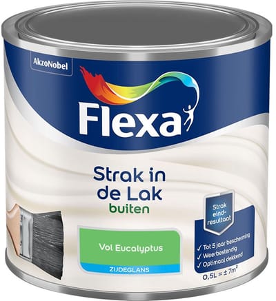 Flexa - Strak In De Lak Buitenlak Zijdeglans - Vol Eucalyptus - Mengverf - 500 Ml