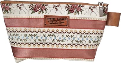 Toetie & Zo - Clutch - Make-up tasje - Satijn - Oudroze - Medicijnhoesje - Gevoerd - maat S