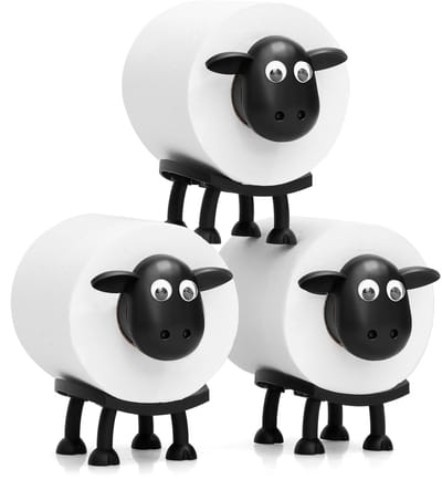 Dailygoods- Toiletrolhouder Grappig Ontwerp - Toiletpapier Houder Vrijstaand - Schapen Toiletrolhouder - Badkamerdecor - Eenvoudige Montage - Toiletpapierhouder