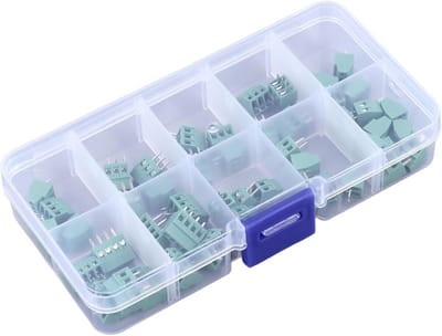 Terminal Block Connector Set - Schroefklemmen Blokken - Elektronica Projecten - ABS Materiaal - 50 stuks - Zwart