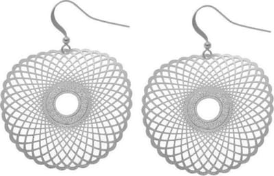 Behave - Oorhangers dames grafisch motief - Artistieke look - Zilverkleur