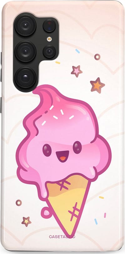 Casetastic Hoesje Geschikt voor Samsung S25 Ultra - Stijlvolle Beschermende Duo-layer Case - Roze Kawaii Dessert