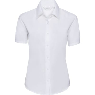 Russell Collectie Dames/Dames Korte Mouw Easy Care Oxford Shirt (Wit)