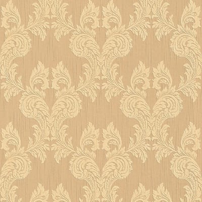 Textiel look behang Profhome 956303-GU textiel behang gestructureerd in textiel look mat oranje beige 5,33 m2