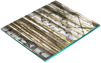 Multifunctionele decoratieve snijplank voor de keuken, gehard glas, berkenhout, 60x52 cm