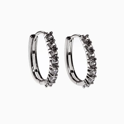 Oorringen Dames - Rhodium Plating - U-vormige Oorbellen met Zirkonen XUPING