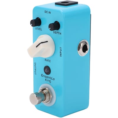 Pédale d'effet Chorus Analogique pour Guitare Électrique Métallique avec Interrupteur True Bypass Indicateur LED white