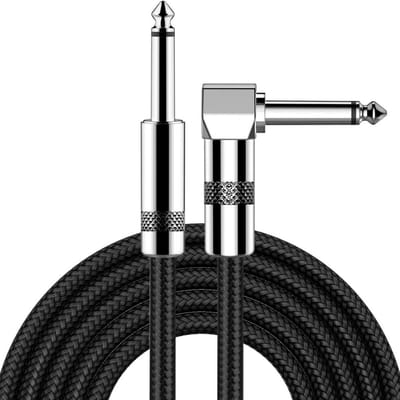 GELLDG Instrumentenkabel - 3m - Elektrisch Gitaarkabel met Dubbele Afscherming - Betere Signaaloverdracht - Roteerbare Koperen Beschermkap - Geschikt voor E-Gitaar, Basgitaar, Keyboard en Versterker - Zuurstofvrij Koper