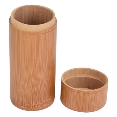 Dailygoods- Theeglas Bamboe - Draagbaar - Verzegeld - Opbergdoos - Hygiënisch - Natuurlijk en milieuvriendelijk materiaal - Theeopbergdoos