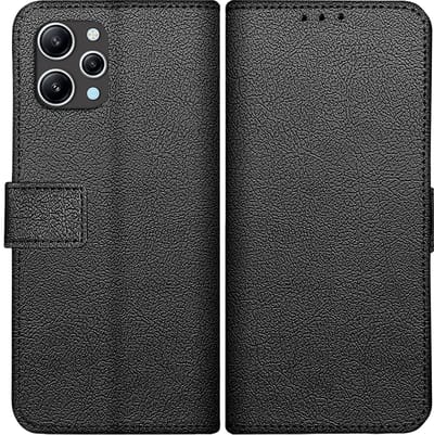 Just in Case hoesje geschikt voor Xiaomi Redmi 12 (4G) Hoesje met Pasjeshouder - Bookcase Classic - Zwart