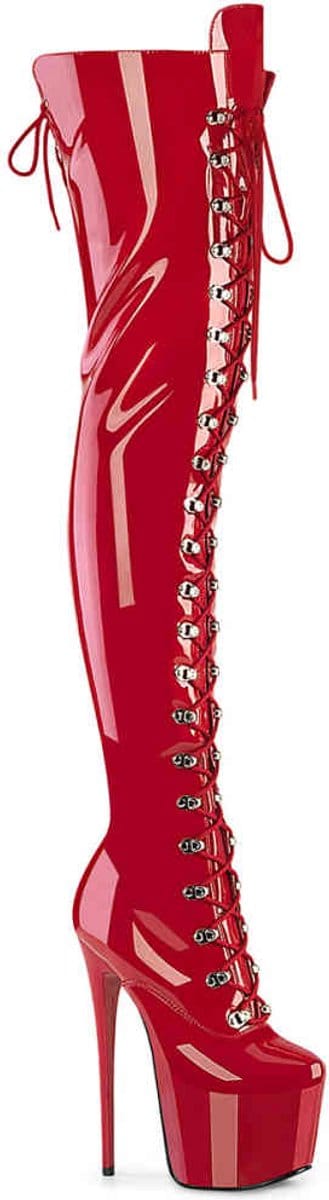 Pleaser - JUBILANT-4012 Plateau overknee Laarzen - US 7 - 37 Shoes - Rood