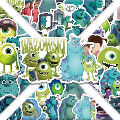54 Stuks Disney Film Monsters en Co Graffiti Stickers Grappige Cartoon Decal Diy Laptop Telefoon Gitaar Scrapbook Waterdichte Sticker blue