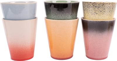 Kade 171 - Fire koffiemok - koffiebeker - set van 6 - verschillende kleuren - 310ML