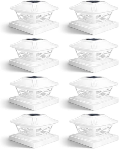 Paalverlichting Solar - Hekpaal Verlichting - Buiten Verlichten - Twee Kleurmodi - 4x4 tot 6x6 inch - Wit