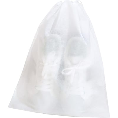 Wegwerp Schoenen Opbergzak Non-woven Ademend Transparant Schoenen Trekkoord Beschermer Tas Vergeling Bestendig L 32x48cm voor Large 35.83x15.75in white