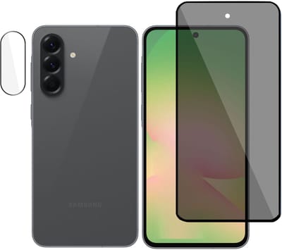 Privé Screenprotector + Camera Screen geschikt voor Samsung Galaxy A56 / A36 Screenprotector - Privacy Beschermglas - Rounded - Privacy Proteqt+