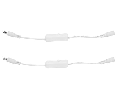 Oneay Monochroom controller met 2 schakelaars, DC-voedingskabel voor LED-strip, voedingsconnector, 5,5 x 2,1 mm mannelijke/vrouwelijke DC-interfacekabel