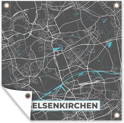 Tuin poster Stadskaart – Gelsenkirchen – Duitsland – Plattegrond – Kaart - 200x200 cm - Tuindoek