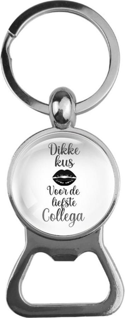 Bieropener Glas - Dikke Kus Voor De Liefste Collega
