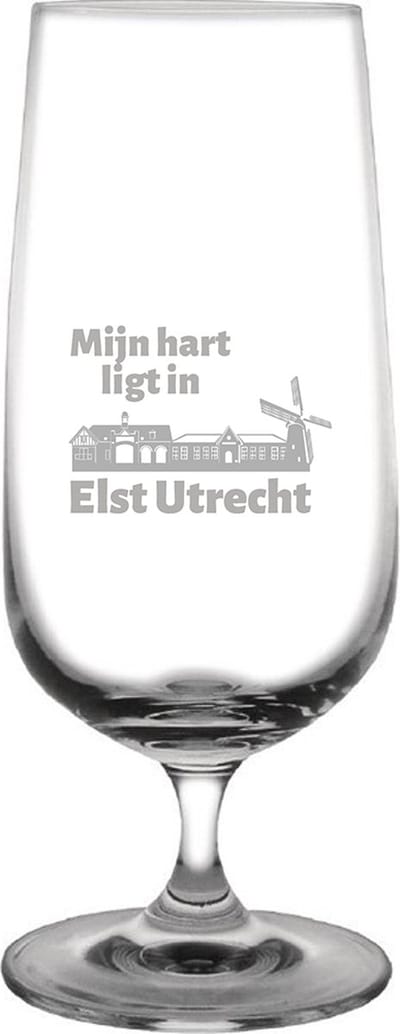 Gegraveerde bierglas op voet 41cl Elst Utrecht