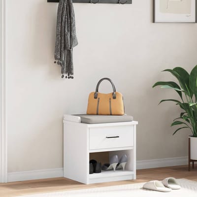 vidaXL - Gangbankje - SANDNES - wit - 45x40x50 - cm - massief - grenenhout